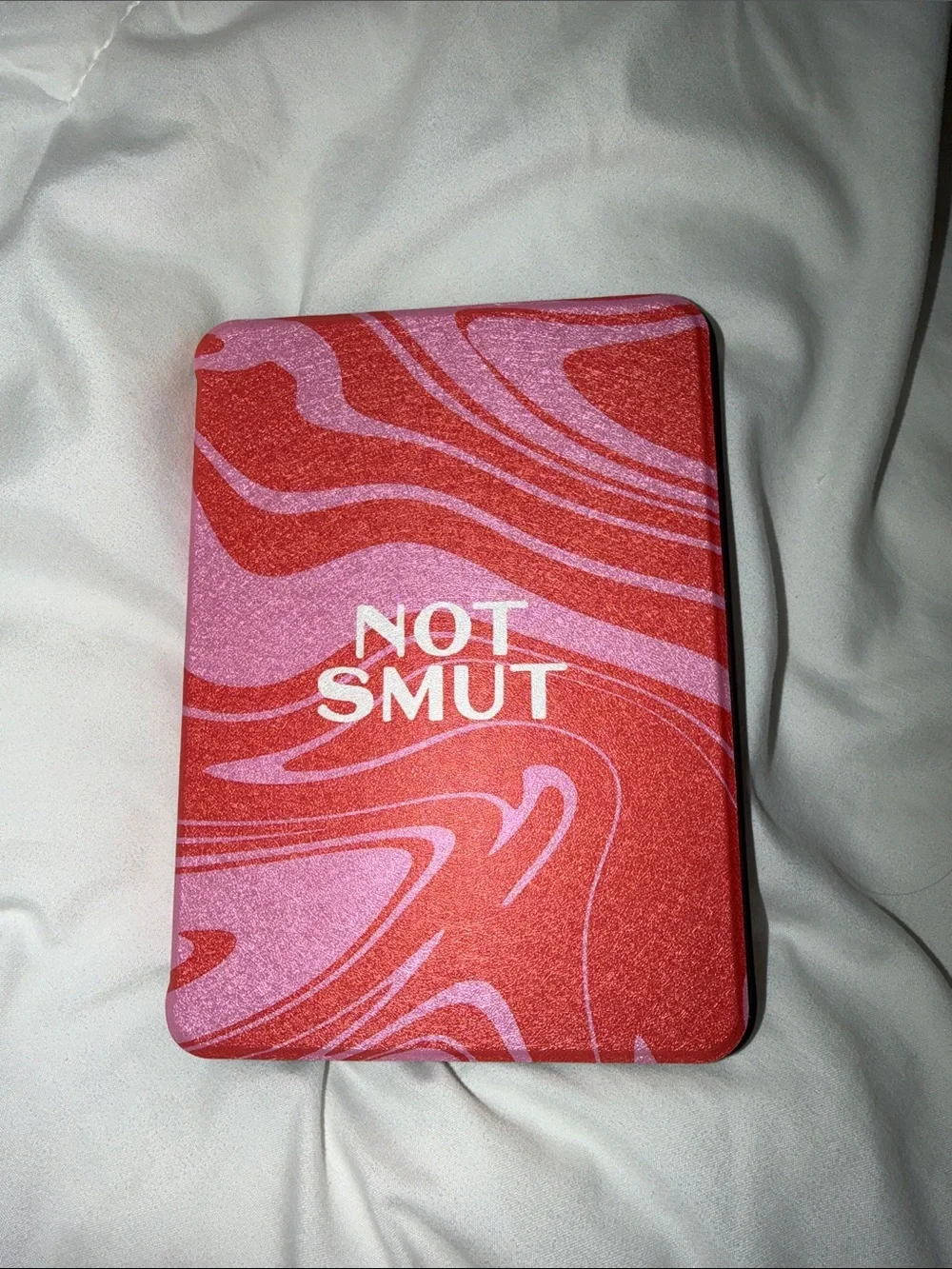 NOT SMUT Pink & Red Swirl Kindle PW 12 gen case